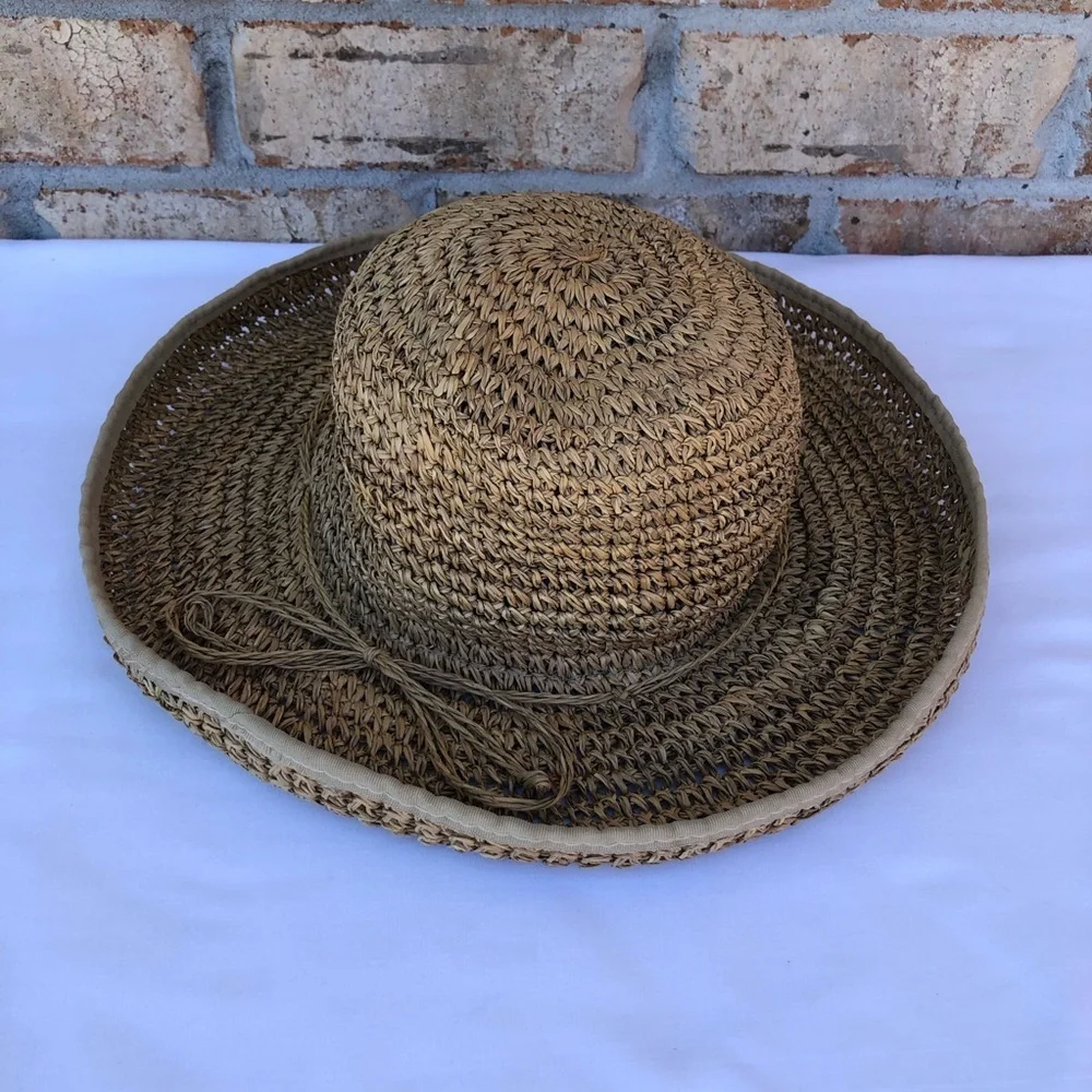 Scala Gal Women’s Straw Floppy Packable Beach‎ Sun Hat Sombrero Size 57cm